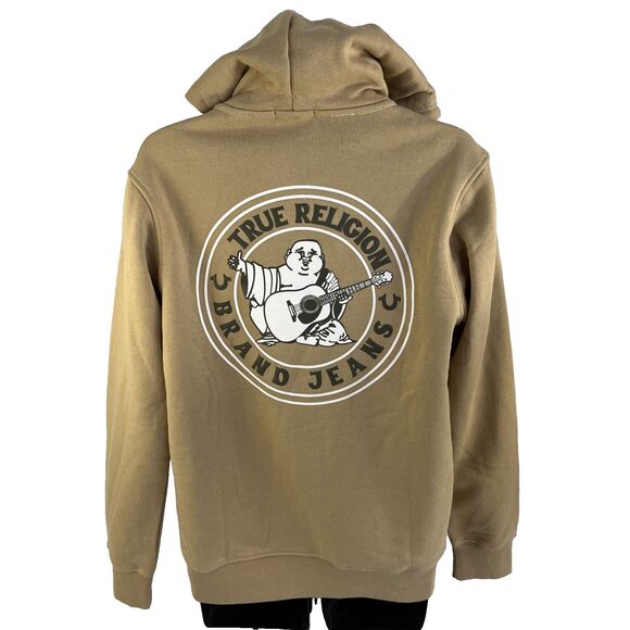 New Mens True Religion Buddha Logo Seal Full Zip Hoodie Jacket Size Medium NWT - Picture 1 of 7